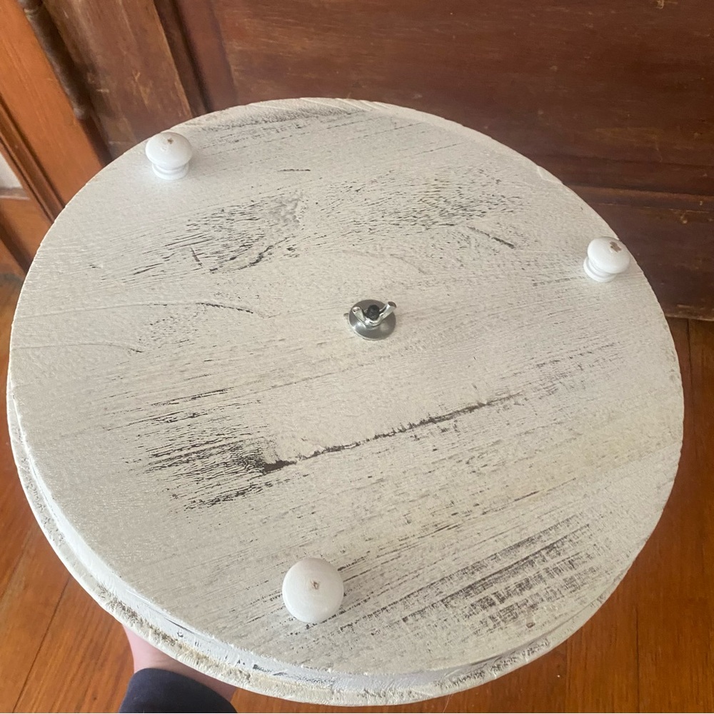 Rustic Two-Tiered White Stand/Tray - Picture 3 of 6